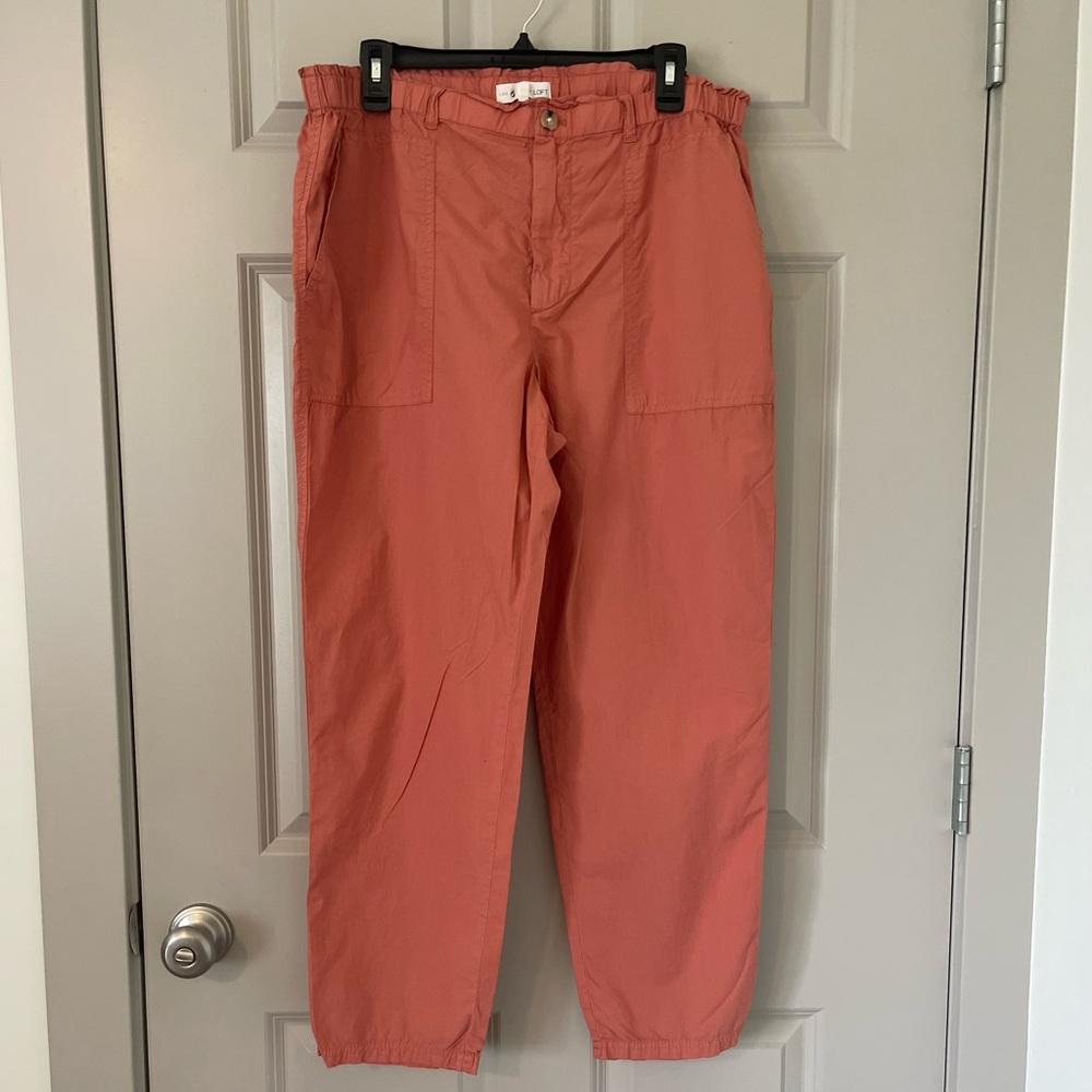 Burnt orange, light weight summer pants from the Lou & Grey Loft. Worn one time